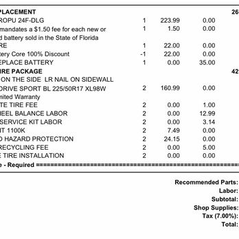 Firestone Complete Auto Care - Bullshit recommendations, I had replaced my battery for a brand new one three weeks ago - Tires Near Me - West Palm Beach, Florida