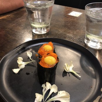 M Sushi Bistro - Masago with a quail egg. Sounds bizarre I know, but it's sooooooooooo good!!!!! - Sushi Bars Near Me - Lodi, California M Sushi Bistro - Masago with a quail egg. Sounds bizarre I know, but it's sooooooooooo good!!!!! - Sushi Bars Near Me - Lodi, California