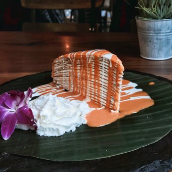 Temsib Eatery & Bar - Thai tea crepe cake - Thai Near Me - Bellevue, Washington
