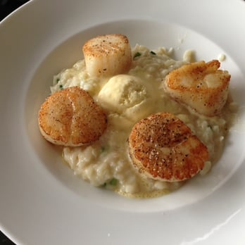 Maple Ave Restaurant - SEARED SCALLOPS, coconut scallion risotto, basil ice cream - New American Near Me - Vienna, Virginia
