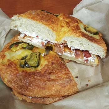 Cafe 160 - Cream cheese, bacon on a Jalapeño bagel - Breakfast & Brunch Near Me - San Diego, California
