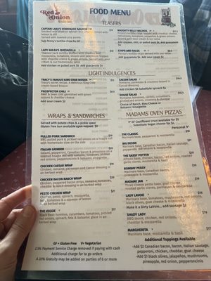 Menu photo 3 Red Onion Saloon Skagway, AK