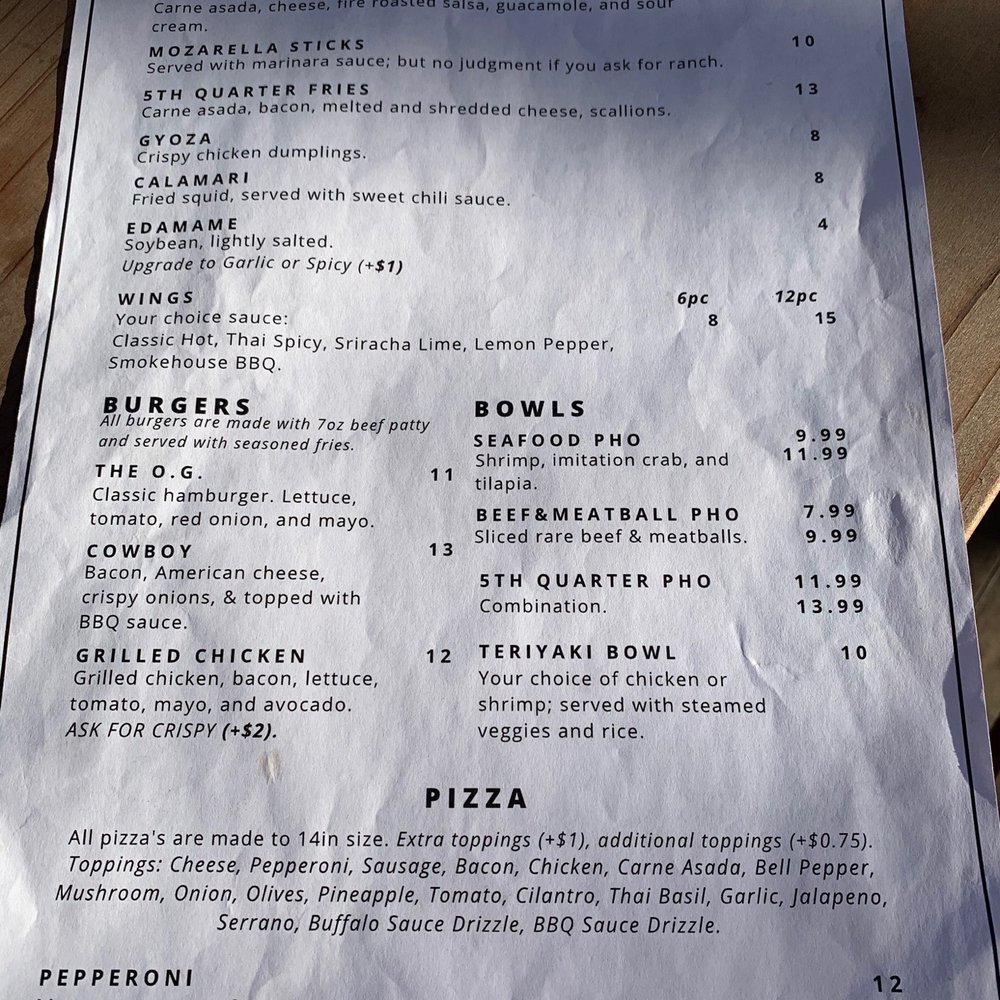 The 5th Quarter - Menu - American Near Me - Visalia, California The 5th Quarter - Menu - American Near Me - Visalia, California