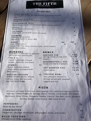 Menu photo 3 The  5th  Quarter Visalia, CA