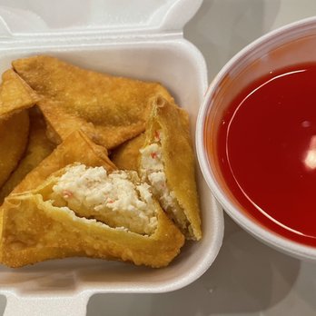 Ocean Star - a bowl of ketchup and a plate of fried food - Chinese Near Me - Hartland, Michigan