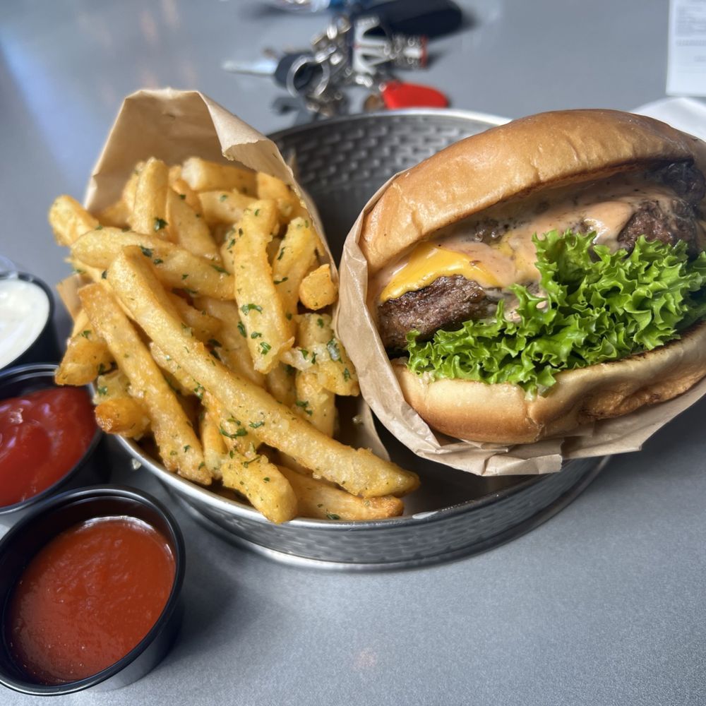 A+ Burger - Garlic Fries Cheeseburger - Burgers Near Me - Oakland, California A+ Burger - Garlic Fries Cheeseburger - Burgers Near Me - Oakland, California