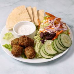 Super Gyros  - Falafel Plate with Greek Salad and Side Pita Bread