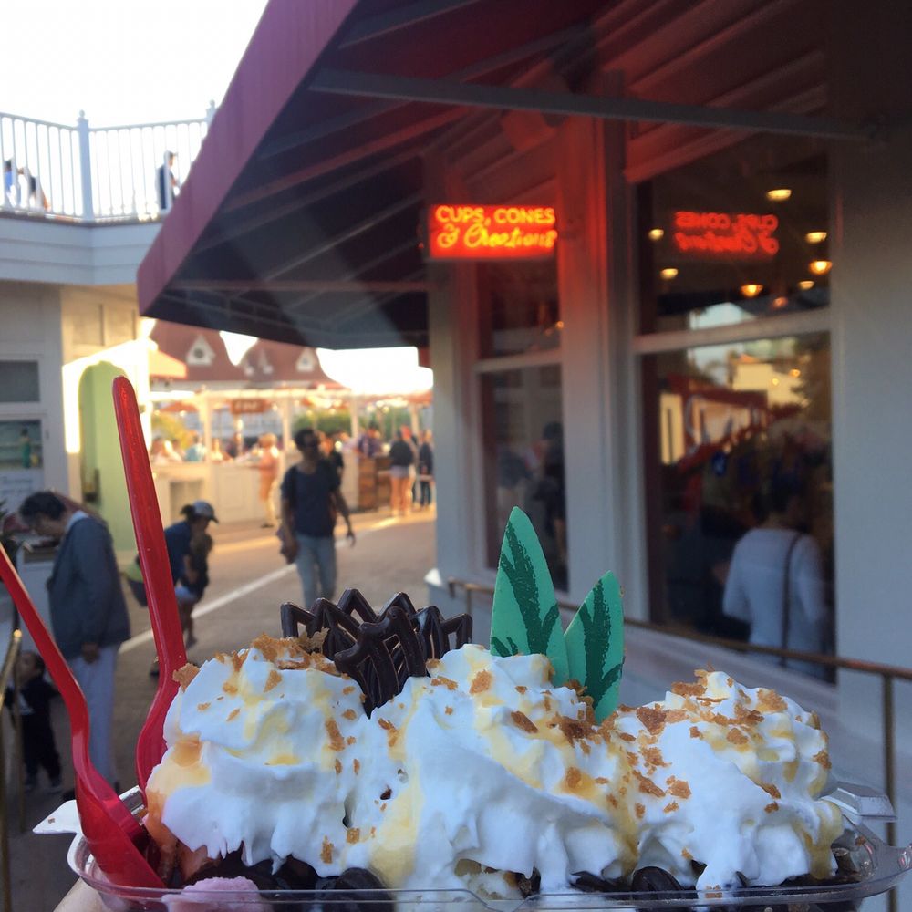 Sun Deck - Del-uccino Sundae (three scoops) - American Near Me - Coronado, California Sun Deck - Del-uccino Sundae (three scoops) - American Near Me - Coronado, California