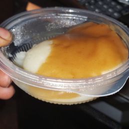 Half of scoop of mash potatoes this is not a kids meal