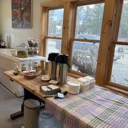 The Farmers Daughter - Coffee station and towels waiting for the cinnamon rolls