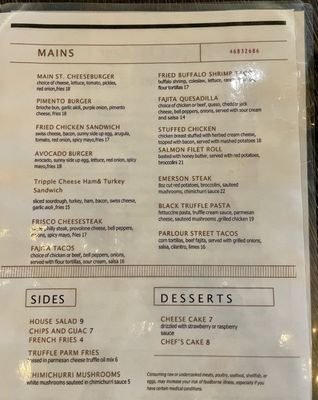 Menu photo 3 Parlour Bar & Bistro Frisco, TX