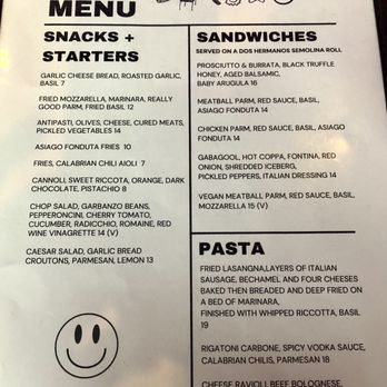 Sit Tite - The food menu, East Coast Italian vibe - Italian Near Me - Portland, Oregon