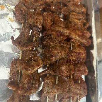 Dahan Skewer - Beef tongue skewers - ok meat but masked by hot paprika (it's on everything it seems) - Chinese Near Me - Honolulu, Hawaii Dahan Skewer - Beef tongue skewers - ok meat but masked by hot paprika (it's on everything it seems) - Chinese Near Me - Honolulu, Hawaii