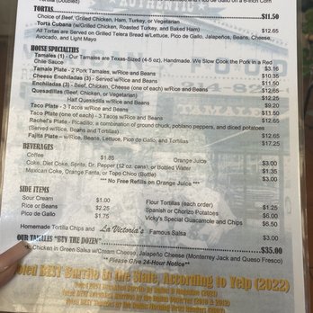La Victoria - The menu the back - Mexican Near Me - Dallas, Texas La Victoria - The menu the back - Mexican Near Me - Dallas, Texas