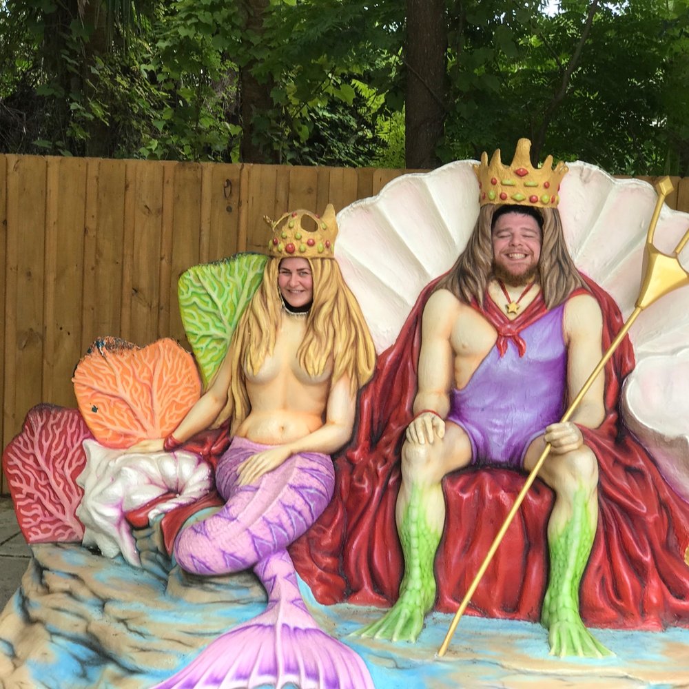 two people dressed as mermaids two people dressed as mermaids