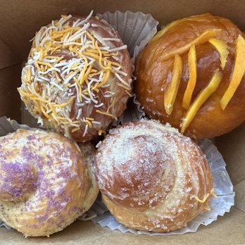 St. Barbra Pinoy Bakery - Left to right, top to bottom: cheese, mango, ube, original Ensaymada - IG @bougiefoodieboi - Bakeries Near Me - Portland, Oregon St. Barbra Pinoy Bakery - Left to right, top to bottom: cheese, mango, ube, original Ensaymada - IG @bougiefoodieboi - Bakeries Near Me - Portland, Oregon