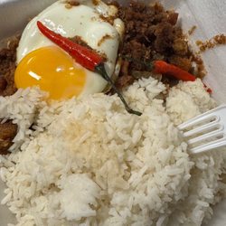 It’s Sa Wrap - Sizzling Pork Sisig. That's a lot of rice.