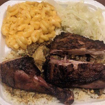 Cutter's Jamaican Restaurant - Jerk Chicken with white rice cabbage and Mac - Caribbean Near Me - Riverdale, Georgia Cutter's Jamaican Restaurant - Jerk Chicken with white rice cabbage and Mac - Caribbean Near Me - Riverdale, Georgia