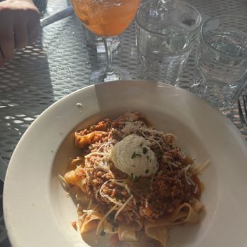Cafe Terigo - Aperol spritz and Traditional Veal Bolognese Sauce On Pappardelle Pasta - Italian Near Me - Park City, Utah
