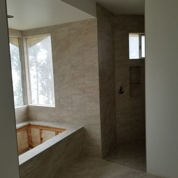 Anchor Tile - Walk in shower with no curb. - Flooring Near Me