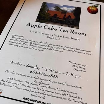 Apple Cake Tea Room - Menu - American Near Me - Knoxville, Tennessee