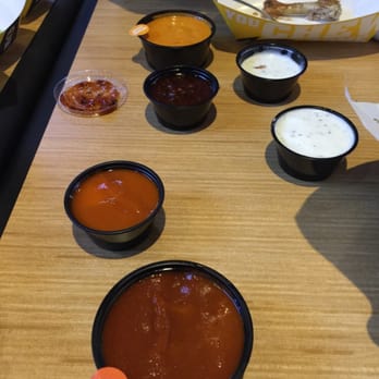 Buffalo Wild Wings - Selection of sauces - meh but edible - Chicken Wings Near Me - Pearland, Texas