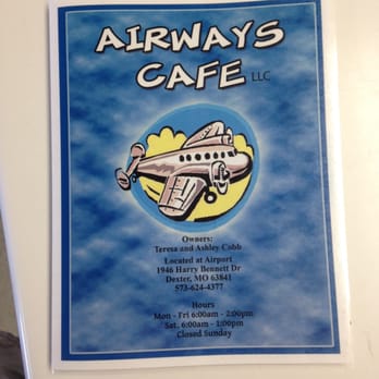 Airways Cafe - Menu cover - American Near Me - Dexter, Missouri
