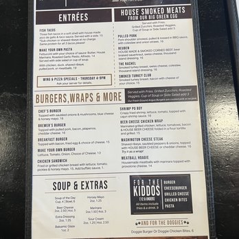 The Washington Brewing - Food menu - Brewpubs Near Me - Washington, Pennsylvania