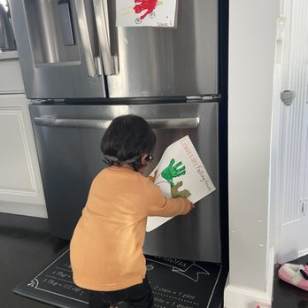 Lightbridge Academy - So excited about her craft that she made in class...runs to the fridge to put it up! - Child Care & Day Care Near Me - Baldwin, New York Lightbridge Academy - So excited about her craft that she made in class...runs to the fridge to put it up! - Child Care & Day Care Near Me - Baldwin, New York