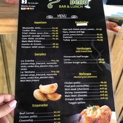 Bosque Bello - Menu