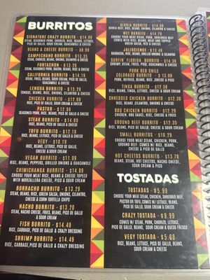 Menu photo 1 Crazy Burrito Authentic Mexican Grill Tampa, FL