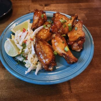 Soulflavor - Bourbon Terriyaki glazed wings with sesame Napa salad - Bars Near Me - Carolina Beach, North Carolina Soulflavor - Bourbon Terriyaki glazed wings with sesame Napa salad - Bars Near Me - Carolina Beach, North Carolina