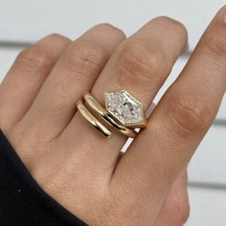 Rock Star Couture Jewelry - Hexagon wraparound ring can be everyday (not engagement) for those that want statement without commitment
