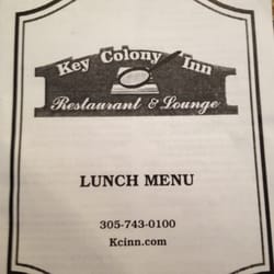 Key Colony Inn - Menu