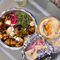 Mamoun's Falafel - Chicken Kebab Plate, Sullivan Sandwich
