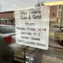 Olde Towne Coin & Gold - Store hours as of December 2024! New ownership!