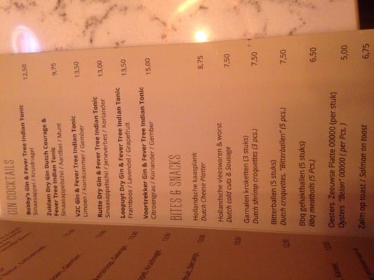 Menu photo 5 Luitenant Cornelis Amsterdam, NH