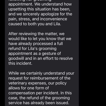 Groombar - Initially declining to reimburse due to policy - Pet Groomers Near Me Groombar - Initially declining to reimburse due to policy - Pet Groomers Near Me