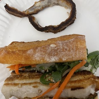 Magpie Cafe - Vietnamese Sandwich - Banh MI with gristle on side - New American Near Me - Sacramento, California