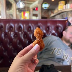 Z’s Eatery And Draught Haus - The Hand-breaded cheese curds are amazing!  the boneless wings were also really good and my camera shy husband liked the Rachel.