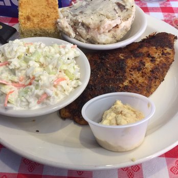 Foothill Momma's BBQ Juke Joint - Blackened catfish, red mashed potatoes, slaw and cornbread. Yum! - Barbeque Near Me - Lexington, Virginia Foothill Momma's BBQ Juke Joint - Blackened catfish, red mashed potatoes, slaw and cornbread. Yum! - Barbeque Near Me - Lexington, Virginia