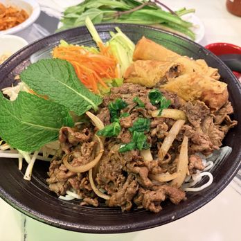 Pho Lovers 4 - Vermicelli with lemongrass beef and egg rolls - Vietnamese Near Me - Rowland Heights, California Pho Lovers 4 - Vermicelli with lemongrass beef and egg rolls - Vietnamese Near Me - Rowland Heights, California
