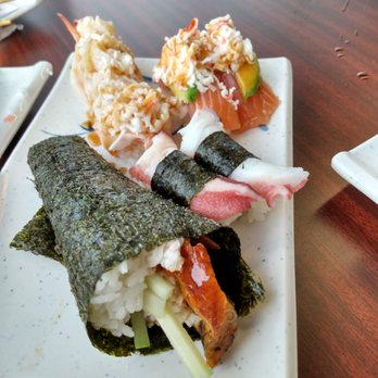 Sushi Bro’s - Eel handroll filled with warm grilled eel, cucumber, & rice, octopus sushi, small joe and upsidedown shrimp fancy sushi - Japanese Near Me - Boise, Idaho Sushi Bro’s - Eel handroll filled with warm grilled eel, cucumber, & rice, octopus sushi, small joe and upsidedown shrimp fancy sushi - Japanese Near Me - Boise, Idaho