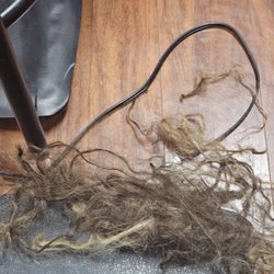 Had to cut the hair out because it matted up