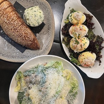 OSO Sonoma - Bread and butter, deviled eggs, caesar salad - New American Near Me - Sonoma, California OSO Sonoma - Bread and butter, deviled eggs, caesar salad - New American Near Me - Sonoma, California