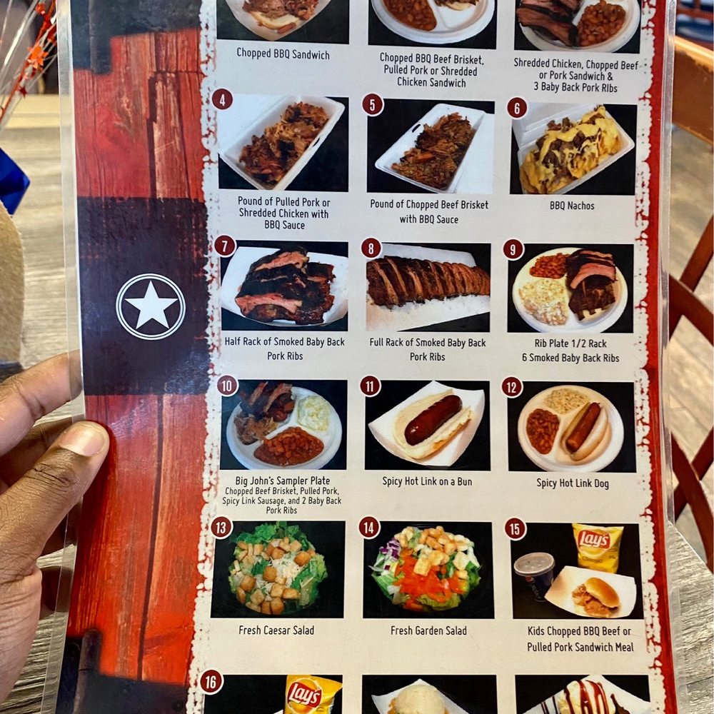 Big John's Texas BBQ - Food menu (love that they include pictures!) - Barbeque Near Me - Page, Arizona Big John's Texas BBQ - Food menu (love that they include pictures!) - Barbeque Near Me - Page, Arizona
