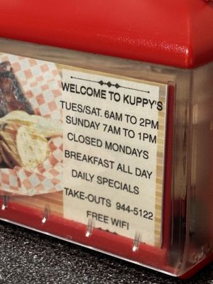 Menu photo 3 Kuppy's Diner Middletown, PA