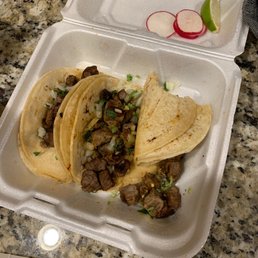 Dried out steak tacos