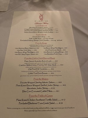 Menu photo 8 Wildfire Georgetown, TX