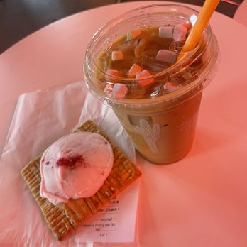 Window Coffee Bar - Raspberry pop tart & an Oatmilk Lucky Charm Latte sooo yummy! - Coffee & Tea Near Me - Phoenix, Arizona